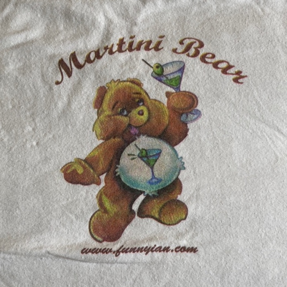 Martini Bear Thrifted Shirt
